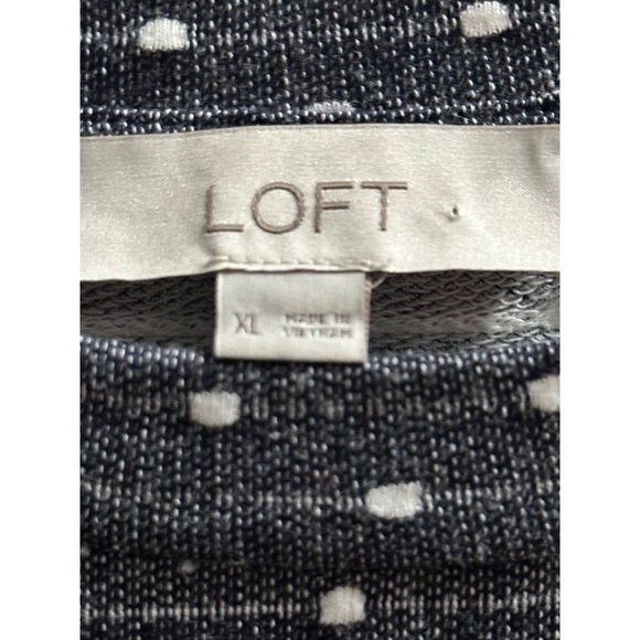 Loft size XL blue Swiss dot polyester cotton blend long sleeve top - Picture 4 of 6